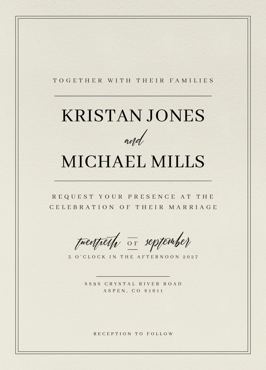 Digital wedding invitation example with a happy couple and a botanical theme.