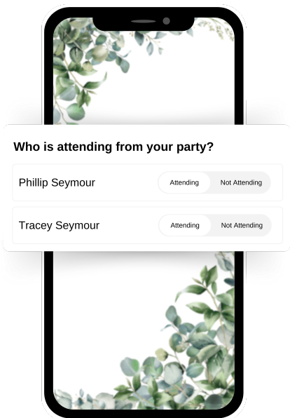 Easily retrive your wedding RSVP responses and their plus ones.
