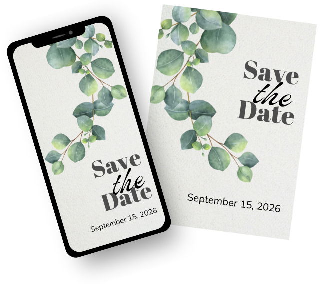 Beautiful digital save the date template with a modern design.