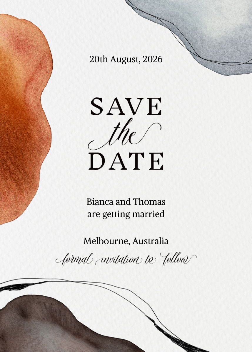 Modern Shapes Save the Date design