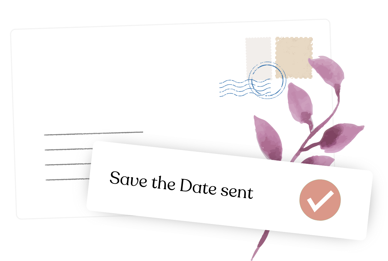 Easily send your Save the Dates template to your guests for free.